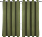 Olive Green Blackout Curtains 52 x 63 Inch Length/Set of 2 Curtain - Image 2