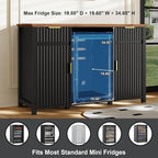 Coffee Bar with Mini Fridge Space & Charging Station, Modern Fluted Mini Fridge - Image 4
