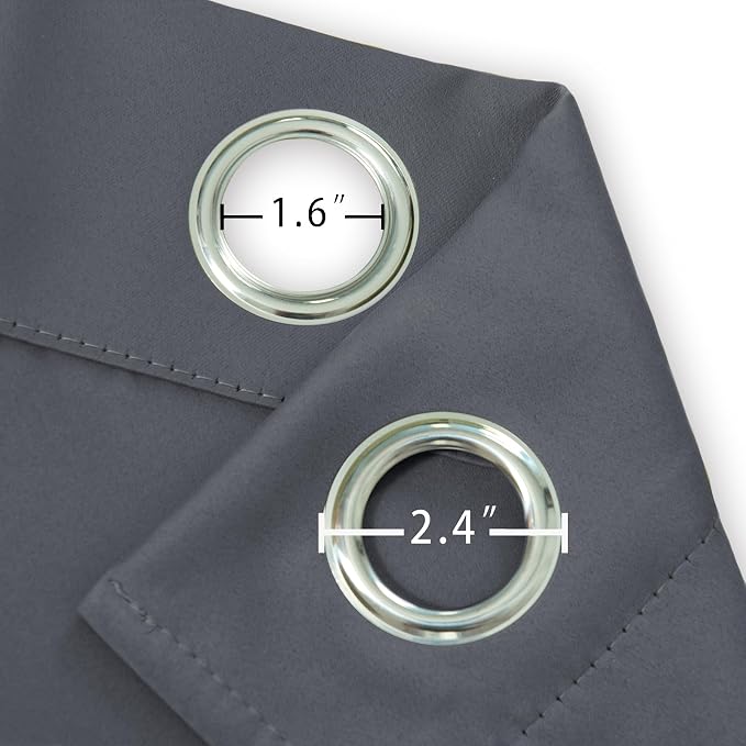 Grey Blackout Curtains 34 x 63 Inch Length/Set of 2 Curtain Panels/Thermal - Image 5