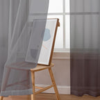 Simplebrand Grey Sheer Curtains 96 Inches Long, Light Filtering Rod Pocket - Image 2