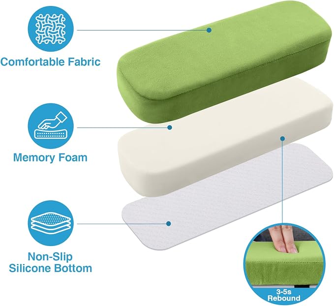 Smiry Ergonomic Office Chair Armrest Pads, Memory Foam Arm Rest Covers - Image 3
