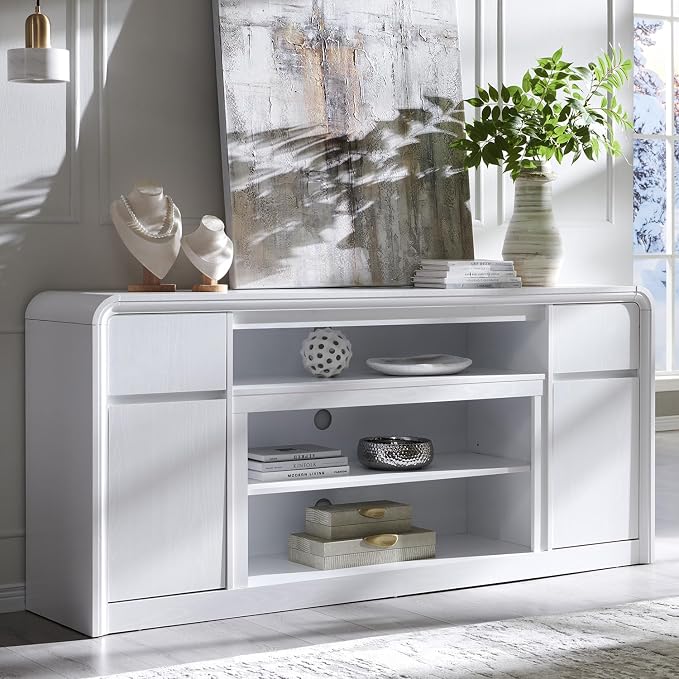 Modern TV Stand for 80 Inch TVs, Media Console Cabinet w/Soundbar & Adjustable by AITJUNZ