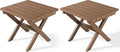 SERWALL Folding Outdoor Side Table Set of 2, Portable Adirondack Side Table by SERWALL