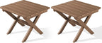 SERWALL Folding Outdoor Side Table Set of 2, Portable Adirondack Side Table by SERWALL