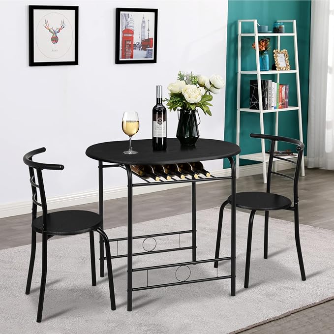 VINGLI 3 Piece Dining Set, Small Kitchen Table Set - Image 3