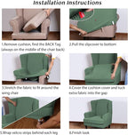 Turquoize Wingback Chair Covers 2 Piece Wing Chair Slipcover Stretch Slipcovers - Image 6