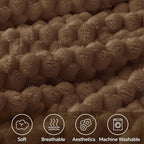 BEDELITE Brown Throw Blanket for Couch, Soft Cozy Gifts for Women, 50 * 60 | 3D - Image 3