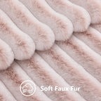decorUhome Fall Faux Fur Throw Pillow Covers 24x24 Set of 2 Pink White | - Image 3