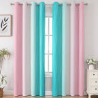 Pink and Teal Ombre Blackout Curtains - Image 2