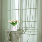 Sage Green Sheer Curtains 90 Inches Long 2 Panels, Light Filtering Airy Voile - Image 7