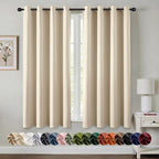 MIULEE Blackout Curtains for Bedroom 2 Panels 55 x 68 Inch Long Cream Beige | by MIULEE