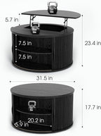 SULIVES Round Coffee Table - Image 2