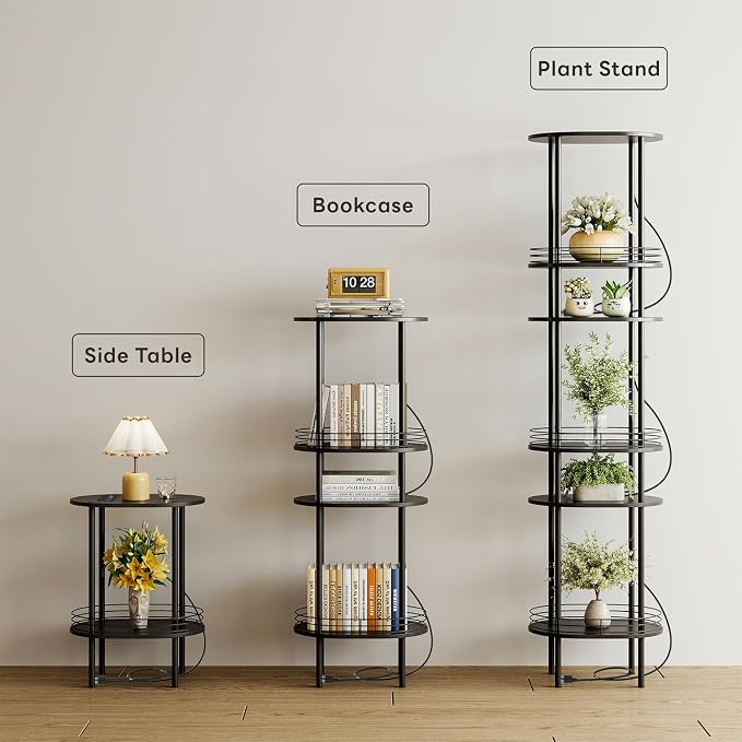 DGSANDGO Side Table with Charging Station, Side Tables Living Room, Nightstand - Image 5