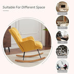 SAETSFEG Rocking Chair Nursery Teddy Upholstered Glider Rocker Rocking Accent - Image 5