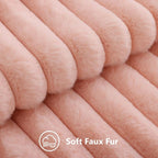 decorUhome Fall Faux Fur Throw Pillow Covers 12x20 Set of 2 Blush Pink | - Image 2
