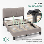 Novilla Queen Bed Frame with Headboard, Bed Frame Queen Size with Wood Slats - Image 9