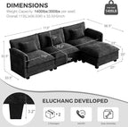 ELUCHANG Oversized 113" Modular Sectional Sofa, Comfy Cloud Couch, L Shaped - Image 2