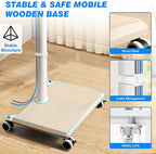 Rfiver Rolling TV Stand for 32 to 55 60 Inch TVs up to 88lbs, Height Adjustable - Image 6