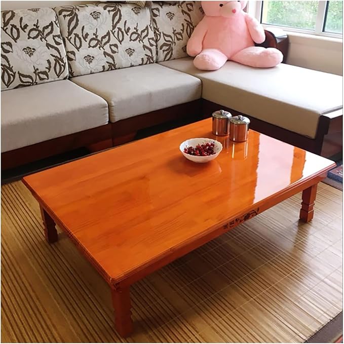 Korean Solid Wood Orange Coffee Table - Image 5