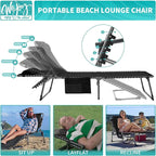 #WEJOY Folding Lounge Chair Outdoor, 5-Position Adjustable Sunbathing Tanning - Image 3