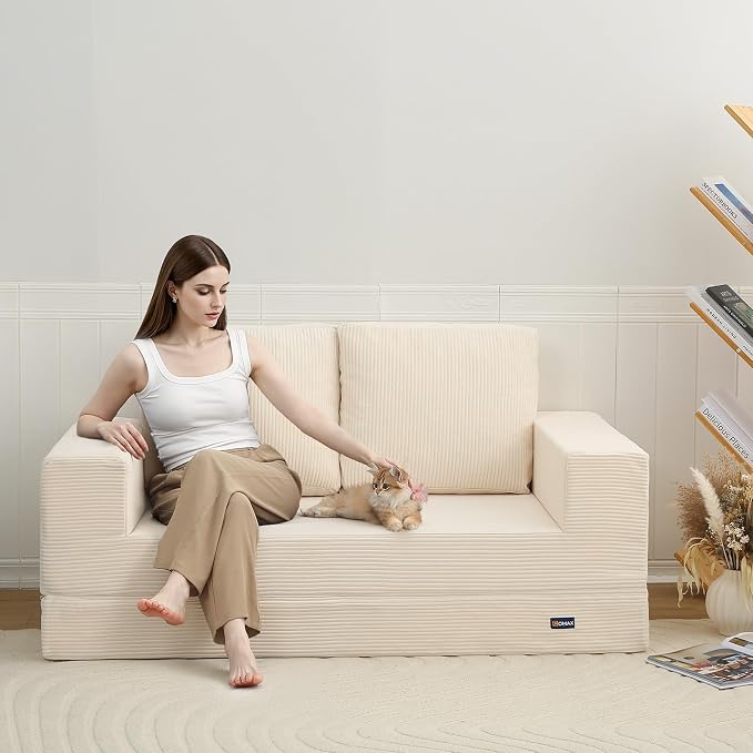 COMAX Convertible Sofa Bed Queen, Folding Fold Out Couch Bed, Floor Futon Couch - Image 2