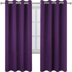 Purple Thermal Blackout Curtains/52 x 72 Inch/Set of 2 Panels Room Darkening - Image 2