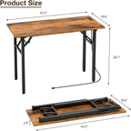 TEMI Small Computer Desk Folding Table - Image 3