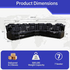 Power Reclining Leather Sectional Couch - Image 2