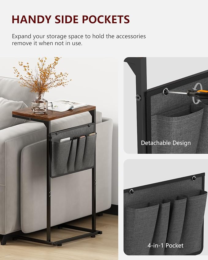 Vantic C Shaped End Table, Small Side Table - Image 7
