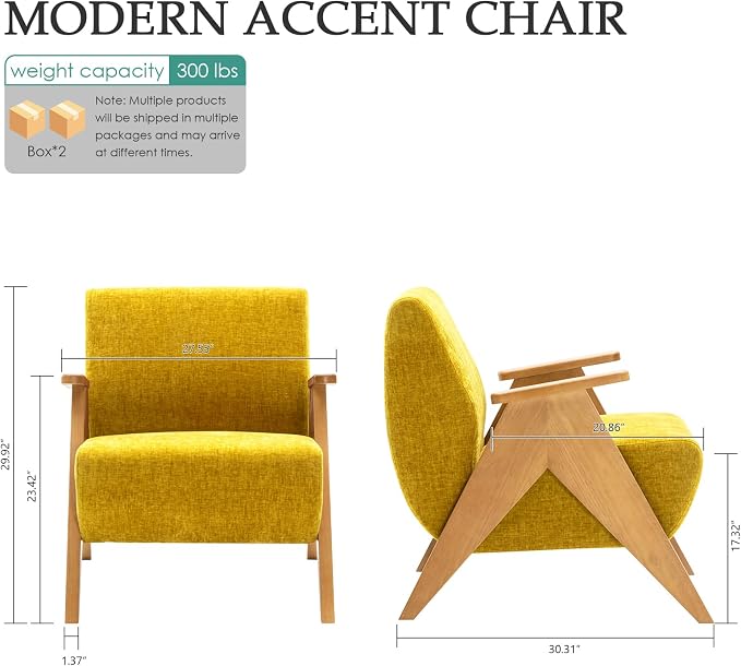 Home Accent Chair Mid Century Modern Accent Chair - Image 2