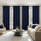 MIULEE 84 Inch Length Navy Blue Blackout Bedroom Curtains Set of 4 | Thermal by MIULEE