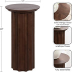 Kate and Laurel Gierson Modern Wooden Round Side Table; 12 x 12 x 22; Dark - Image 3