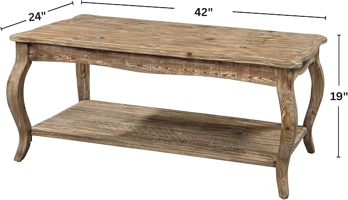 Alaterre Furniture Austerity 42-Inch Rustic Coffee Table - Image 3