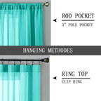 Tollpiz Sheer Tier Curtain Linen Textured Half Kitchen Curtains Sheer Light - Image 5