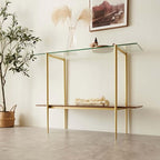 LumFurn Glass Console Table for Living Room, Foyer & Entrance, 2-Tiers - Image 5