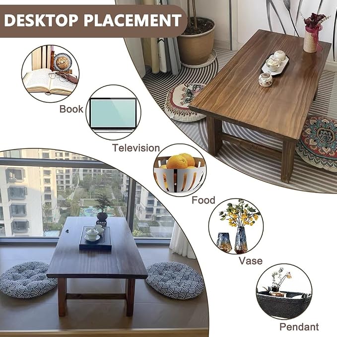 Japanese Floor Table, Vintage Tea Table Low Table, Rectangular Style Tatami - Image 5