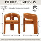 Modern Sherpa Dining Chairs Set of 2, Upholstered Barrel Chairs - Image 2