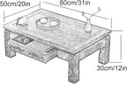 Solid Wood Japanese Floor Table, Tatami Style Rectangular Coffee Table - Image 2