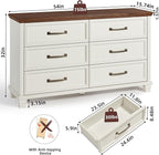SAVOR LIFE Farmhouse White 6 Drawer Dresser - Image 2