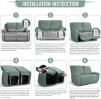 TAOCOCO Recliner Loveseat Slipcover, 6 Pieces Dual Recliner Sofa Covers - Image 6