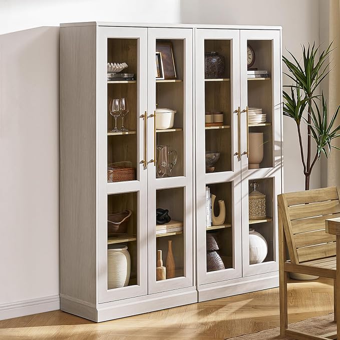 mopio Blake Tall Display Cabinet, Kitchen Buffet Pantry Cupboard, Trophy - Image 8
