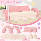 10-Piece Mini Kids Play Couch, Modular Flower Foam Sofa - Image 2