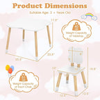Costzon Kids Table and Chairs, Wooden Toddler Desk Set - Image 8