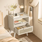 Lerliuo Rattan Nightstands Set of 2, Side Table - Image 7