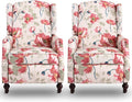 Upholstered Wingback Recliner Chair, Traditional Push Back Recliner by Consofa
