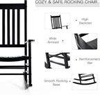 Outsunny Outdoor Rocking Chair, Patio Wooden Rocking Chair - Image 4