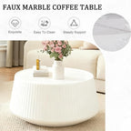 26.77" Marble Coffee Table, Modern Cup Shaped Coffee Table - Image 6