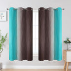 Brown and Teal Ombre Blackout Curtains - Image 2