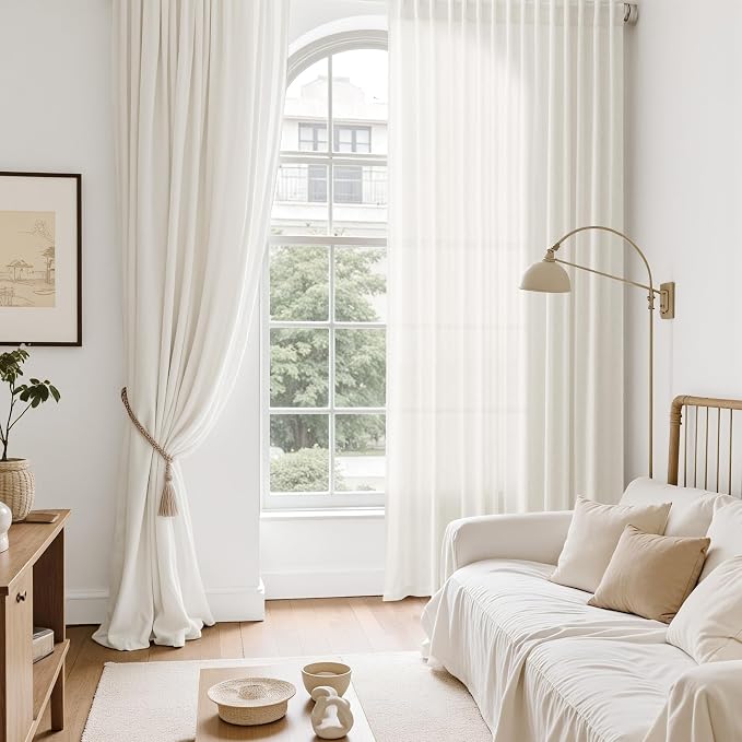 Neutral Linen Curtains 63 Inch Length - Image 6
