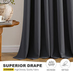 MIULEE Blackout Curtains for Bedroom 2 Panels 50 x 63 Inch Long Dark Grey | - Image 5